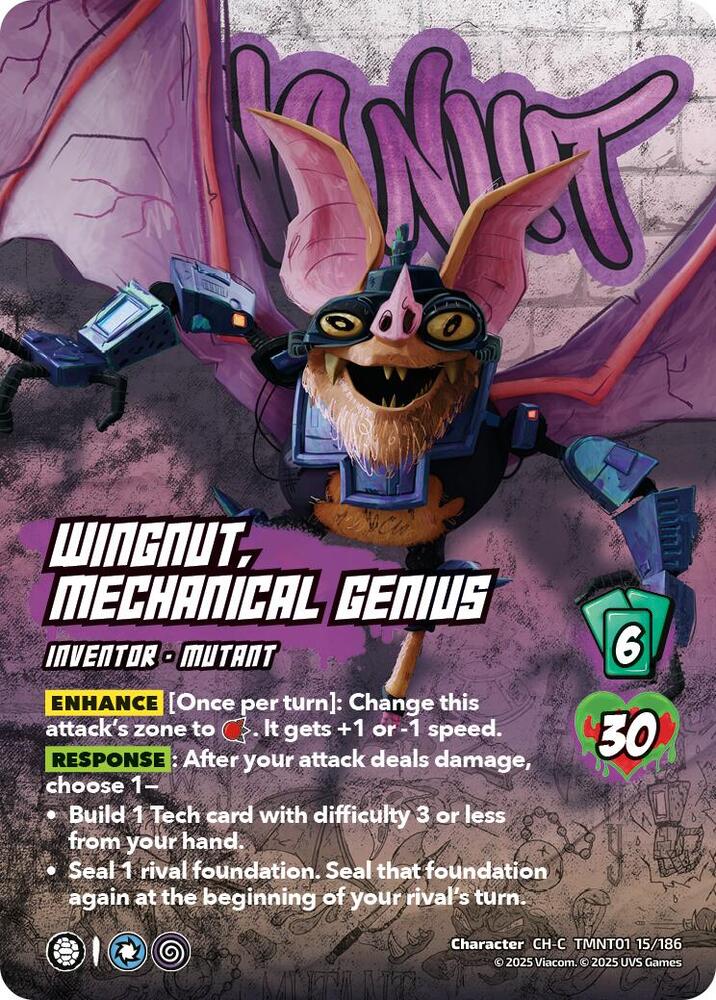 UniVersus Teenage Mutant Ninja Turtles Wingnut, Mechanical Genius TMNT01 15/186 Character Common Near Mint