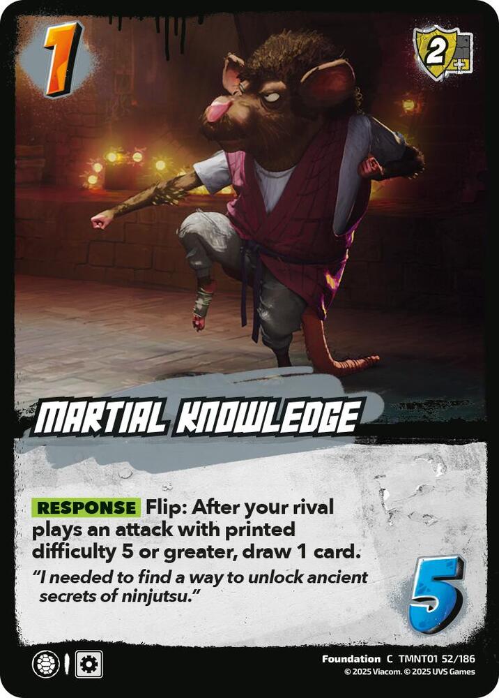 UniVersus Teenage Mutant Ninja Turtles Martial Knowledge TMNT01 52/186 Common