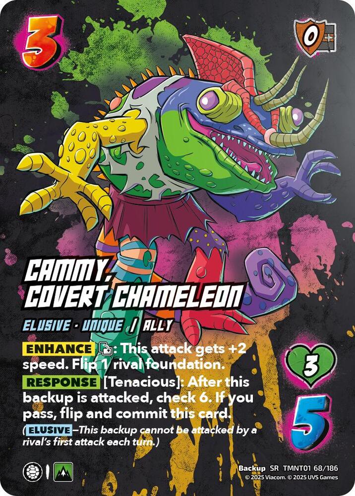 UniVersus Teenage Mutant Ninja Turtles Cammy, Covert Chameleon TMNT01 68/186 Secret Rare
