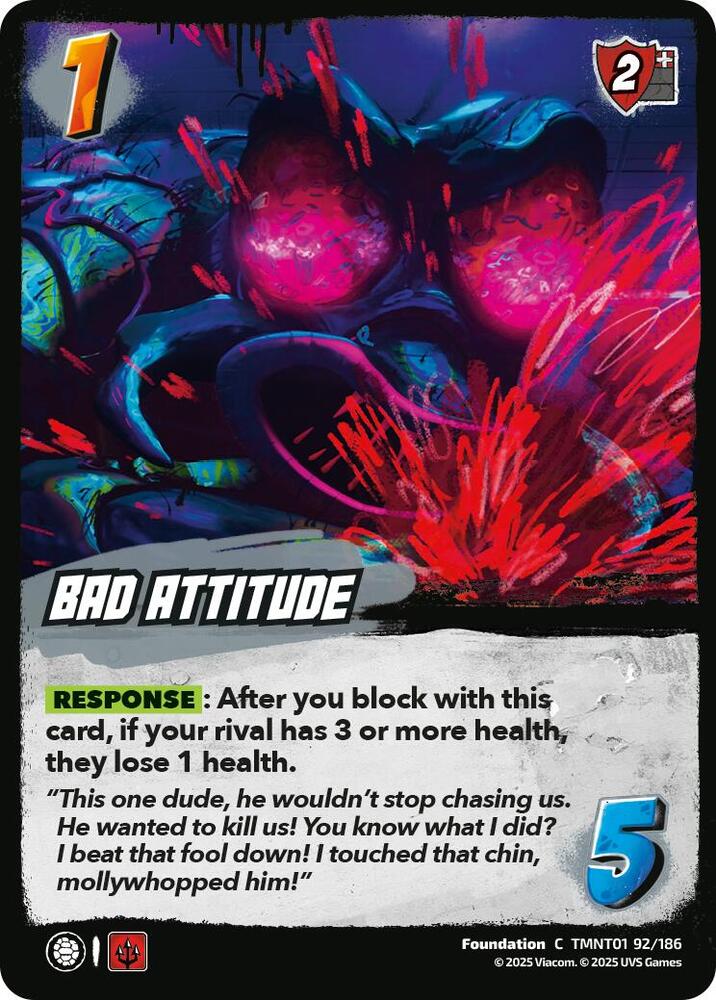UniVersus Teenage Mutant Ninja Turtles Bad Attitude TMNT01 92/186 Common