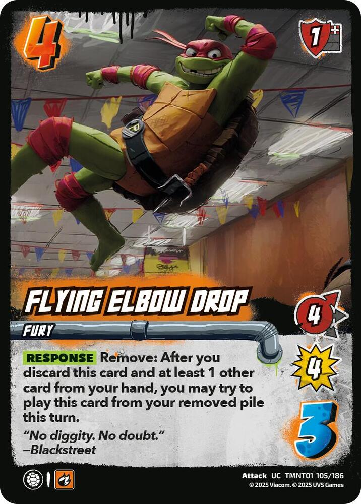 UniVersus Teenage Mutant Ninja Turtles Flying Elbow Drop TMNT01 105/186 Uncommon Near Mint