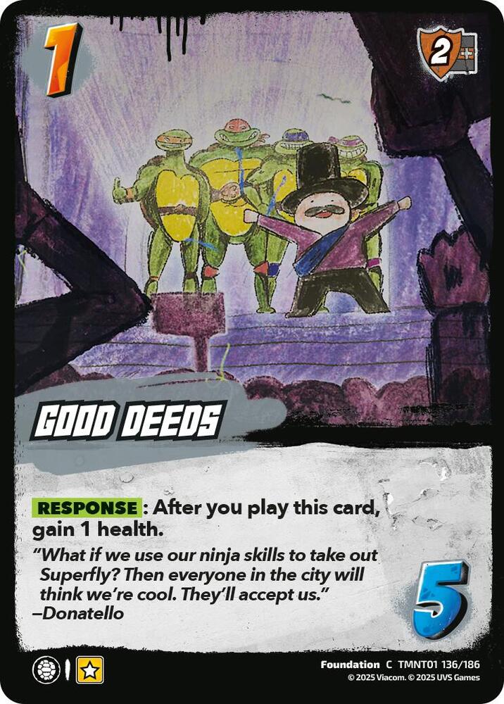 UniVersus Teenage Mutant Ninja Turtles Good Deeds TMNT01 136/186 Common Near Mint