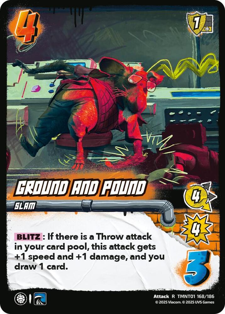 UniVersus Teenage Mutant Ninja Turtles Ground and Pound TMNT01 168/186 Rare Near Mint Foil
