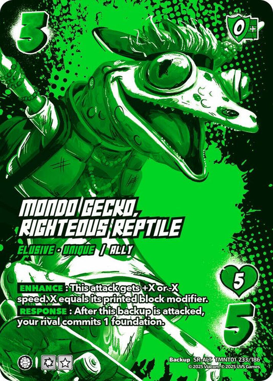 UniVersus Teenage Mutant Ninja Turtles Mondo Gecko, Righteous Reptile (Alternate Art) TMNT01 233/186 Alternate Art Secret Rare