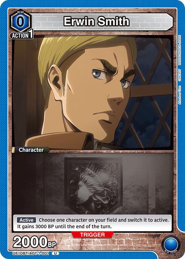 Union Arena UE10BT: Attack on Titan Erwin Smith (001) UE10BT/AOT-1-001 Uncommon Near Mint