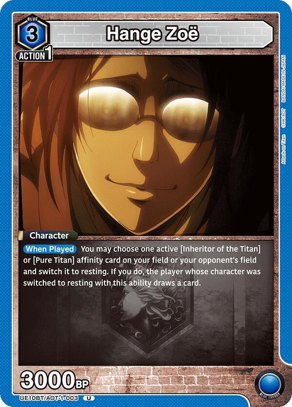 Union Arena UE10BT: Attack on Titan Hange Zoe (003) UE10BT/AOT-1-003 Uncommon Near Mint