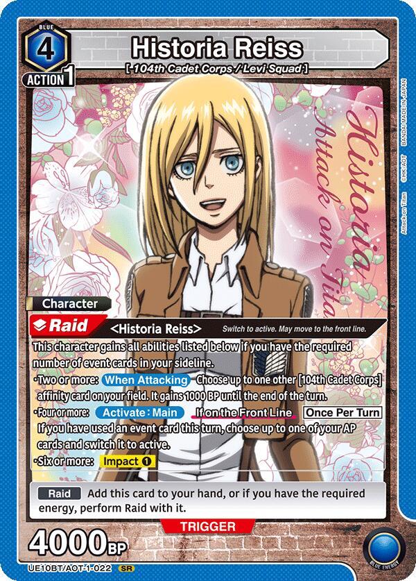Union Arena UE10BT: Attack on Titan Historia Reiss (022) UE10BT/AOT-1-022 Super Rare