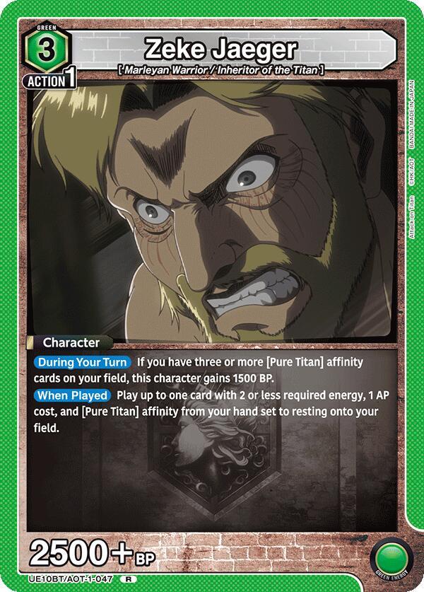 Union Arena UE10BT: Attack on Titan Zeke Jaeger (047) UE10BT/AOT-1-047 Rare