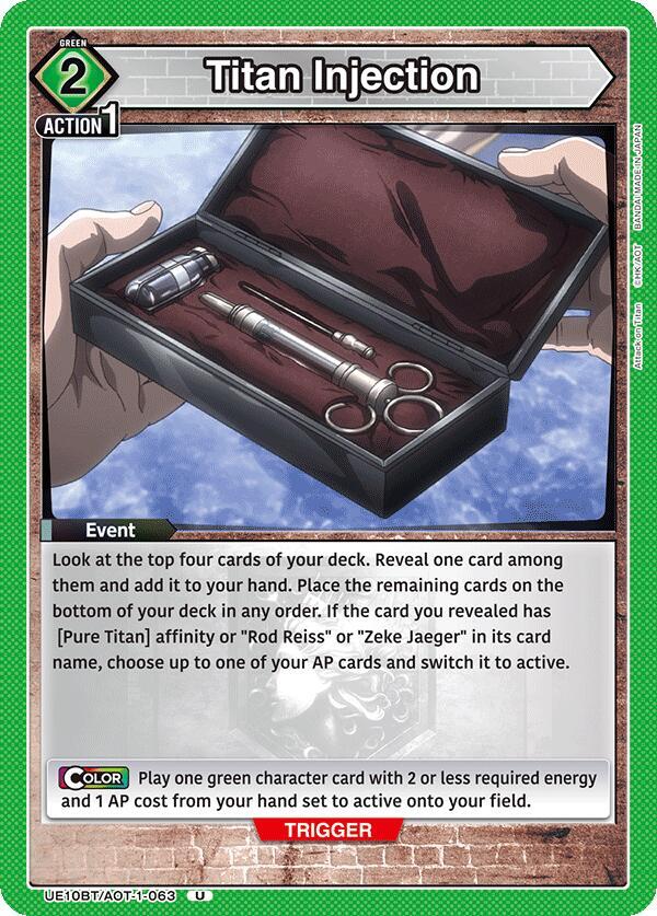 Union Arena UE10BT: Attack on Titan Titan Injection UE10BT/AOT-1-063 Uncommon Near Mint