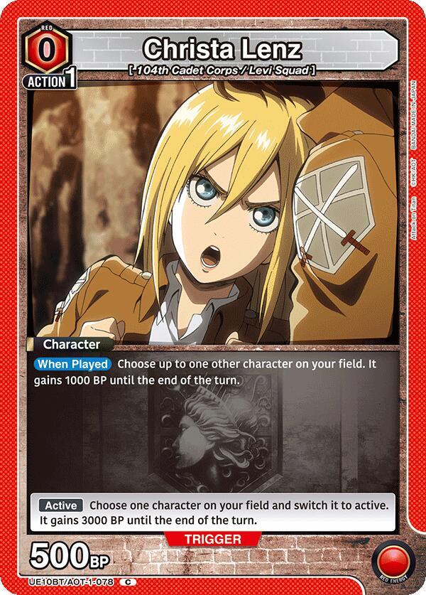 Union Arena UE10BT: Attack on Titan Christa Lenz UE10BT/AOT-1-078 Common Near Mint