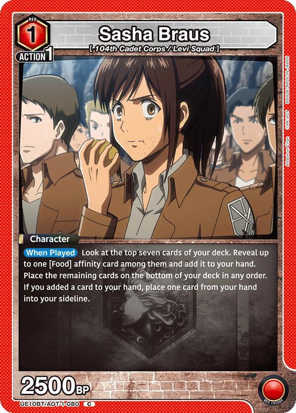 Union Arena UE10BT: Attack on Titan Sasha Braus (080) UE10BT/AOT-1-080 Common Near Mint