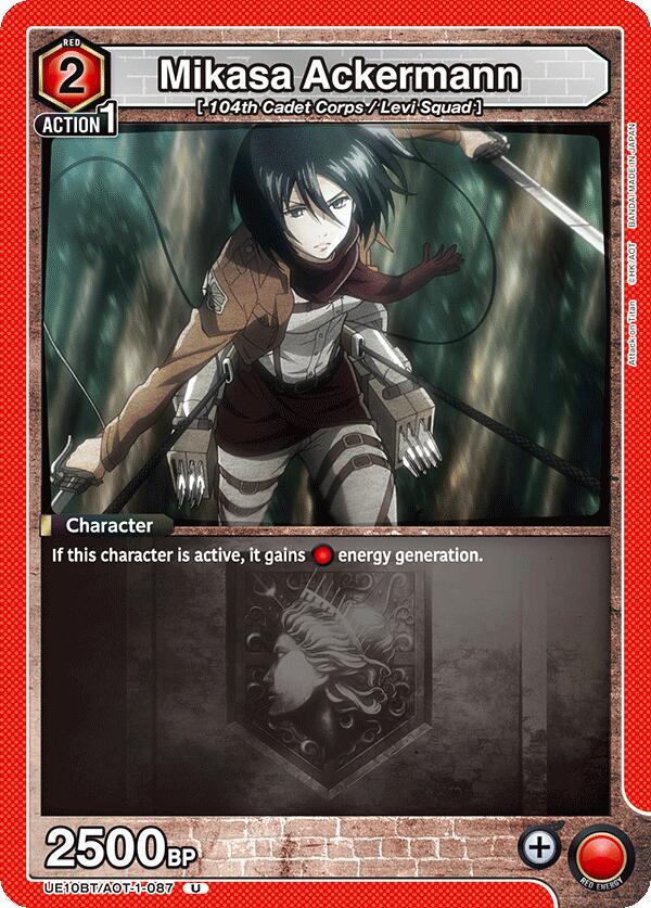 Union Arena UE10BT: Attack on Titan Mikasa Ackermann (087) UE10BT/AOT-1-087 Uncommon
