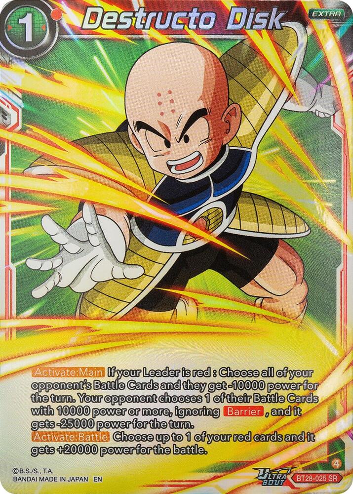 Dragon Ball Super CCG Prismatic Clash Destructo Disk BT28-025 Super Rare Near Mint Foil