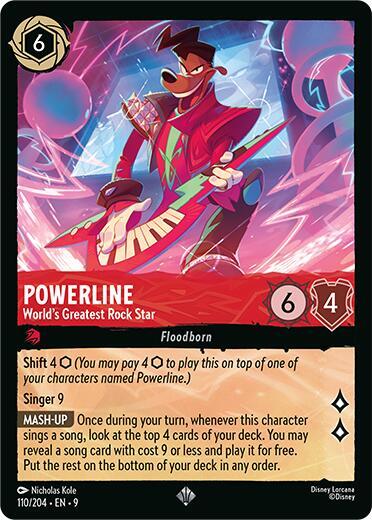 Disney Lorcana Fabled Powerline - World's Greatest Rock Star 110/204 Super Rare