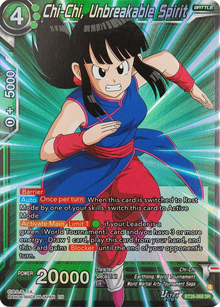 Dragon Ball Super: Masters Prismatic Clash Chi-Chi, Unbreakable Spirit BT28-068 Super Rare