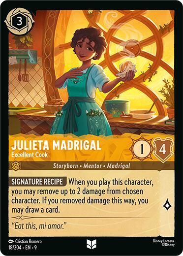 Lorcana TCG Fabled Julieta Madrigal - Excellent Cook 18/204 Uncommon Near Mint