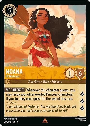 Disney Lorcana Fabled Moana - Of Motunui 20/204 Rare