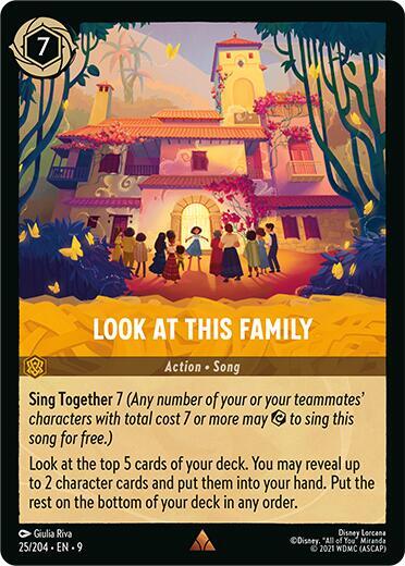 Disney Lorcana Fabled Look at This Family 25/204 Rare