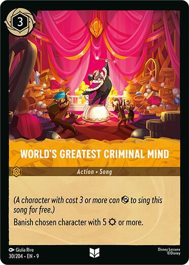 Disney Lorcana Fabled World's Greatest Criminal Mind 30/204 Uncommon