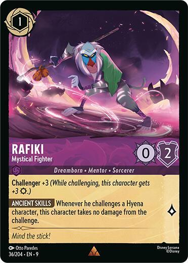Disney Lorcana Fabled Rafiki - Mystical Fighter 36/204 Rare