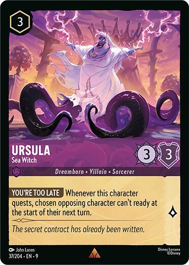 Disney Lorcana Fabled Ursula - Sea Witch 37/204 Rare