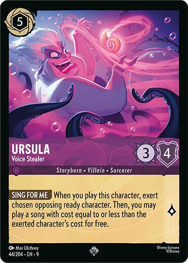 Disney Lorcana Fabled Ursula - Voice Stealer 44/204 Super Rare