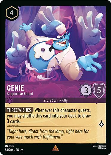 Disney Lorcana Fabled Genie - Supportive Friend 54/204 Rare