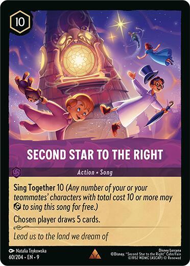 Disney Lorcana Fabled Second Star to the Right 60/204 Rare