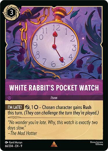 Disney Lorcana Fabled White Rabbit's Pocket Watch 66/204 Rare