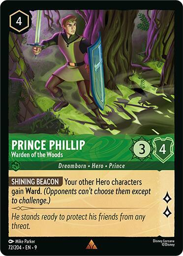 Disney Lorcana Fabled Prince Phillip - Warden of the Woods 72/204 Rare