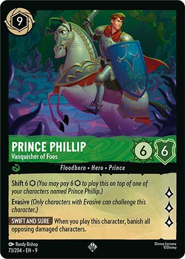 Disney Lorcana Fabled Prince Phillip - Vanquisher of Foes 73/204 Super Rare