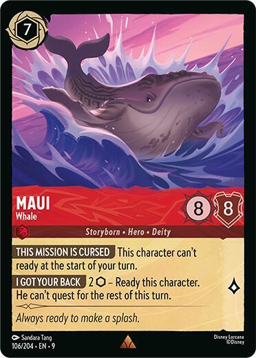 Disney Lorcana Fabled Maui - Whale 106/204 Rare