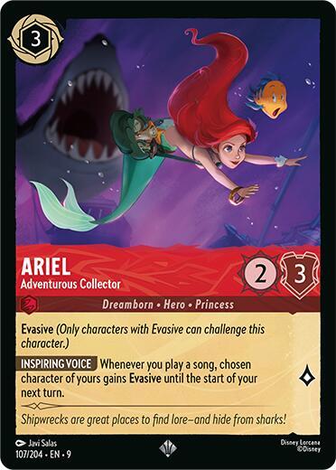 Disney Lorcana Fabled Ariel - Adventurous Collector 107/204 Super Rare