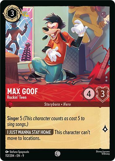 Disney Lorcana Fabled Max Goof - Rockin' Teen 112/204 Common
