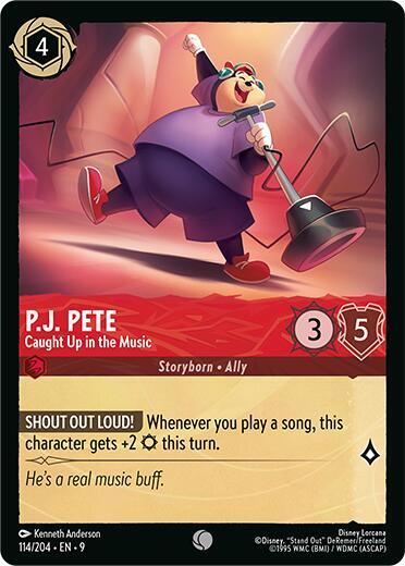 Disney Lorcana Fabled P.J. Pete - Caught Up in the Music 114/204 Common
