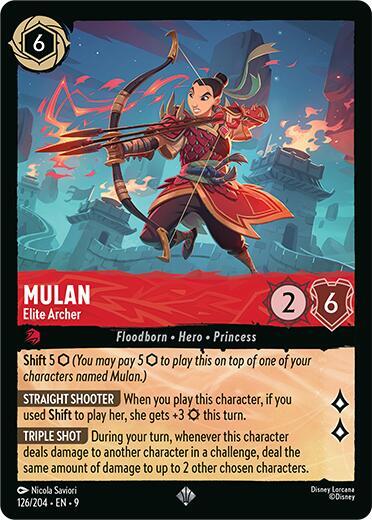 Disney Lorcana Fabled Mulan - Elite Archer 126/204 Super Rare