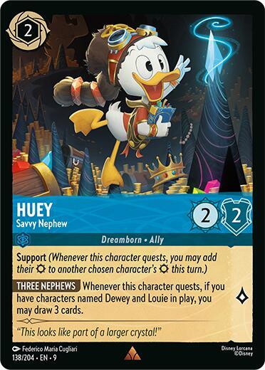 Disney Lorcana Fabled Huey - Savvy Nephew 138/204 Rare