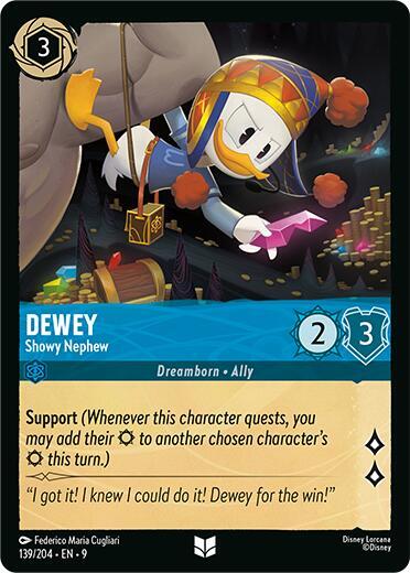 Disney Lorcana Fabled Dewey - Showy Nephew 139/204 Uncommon