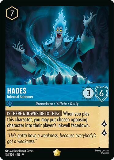 Disney Lorcana Fabled Hades - Infernal Schemer 151/204 Legendary