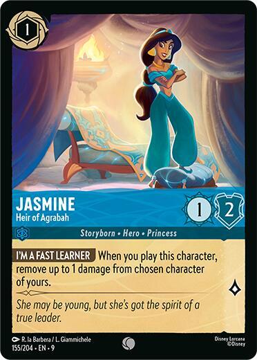Disney Lorcana Fabled Jasmine - Heir of Agrabah 155/204 Common