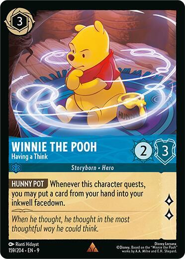 Disney Lorcana Fabled Winnie the Pooh - Having a Think 159/204 Rare Cold Foil