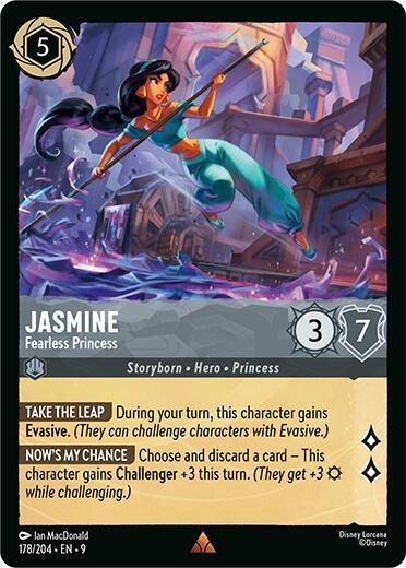 Disney Lorcana Fabled Jasmine - Fearless Princess 178/204 Rare