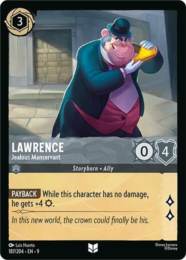 Disney Lorcana Fabled Lawrence - Jealous Manservant 187/204 Uncommon