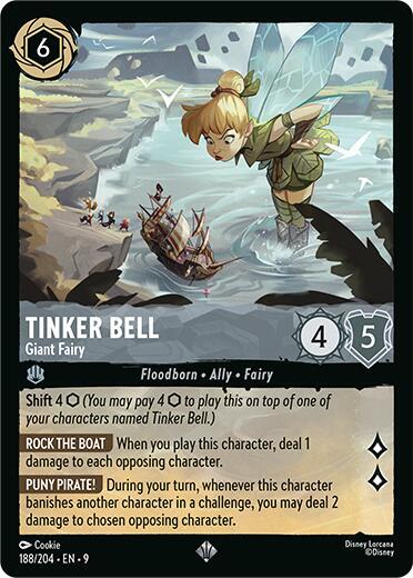 Disney Lorcana Fabled Tinker Bell - Giant Fairy 188/204 Super Rare