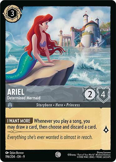 Disney Lorcana Fabled Ariel - Determined Mermaid 196/204 Common