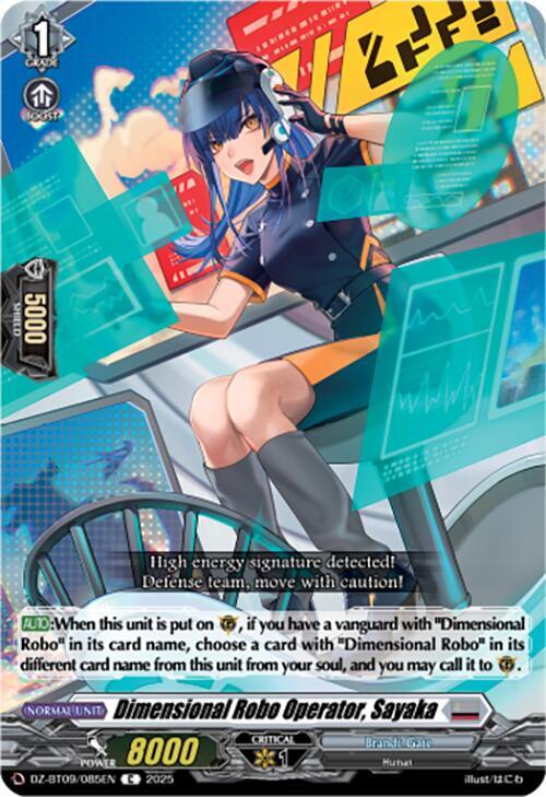 Cardfight Vanguard DZ-BT09: Super Brave Detonation Dimensional Robo Operator, Sayaka DZ-BT09/085EN C Near Mint