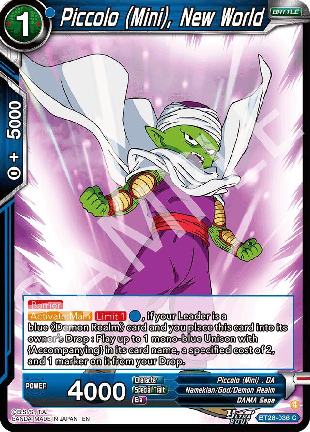 Dragon Ball Super: Masters Prismatic Clash Piccolo (Mini), New World BT28-036 Common
