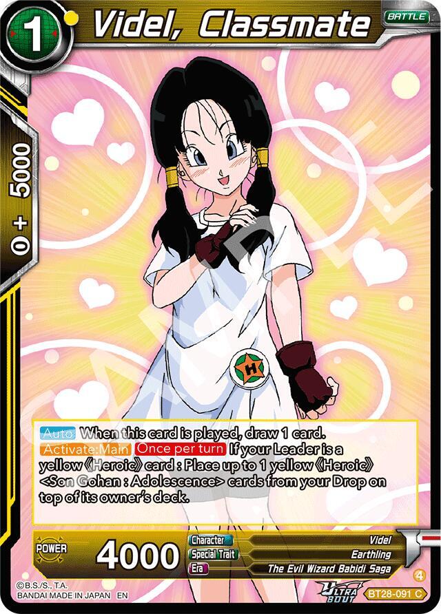 Dragon Ball Super CCG Prismatic Clash Videl, Classmate BT28-091 Common Near Mint