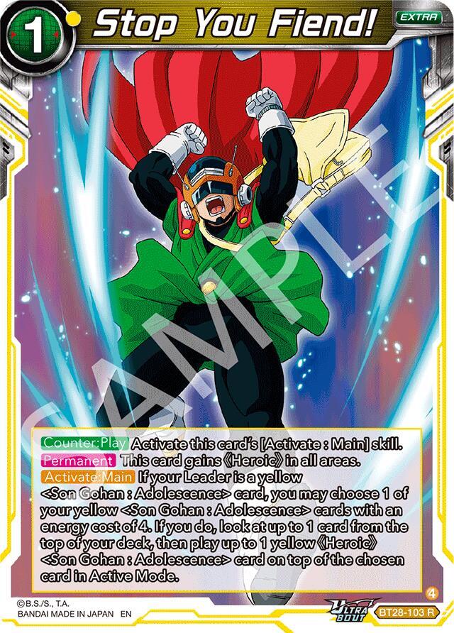 Dragon Ball Super CCG Prismatic Clash Stop You Fiend! BT28-103 Rare Near Mint Foil