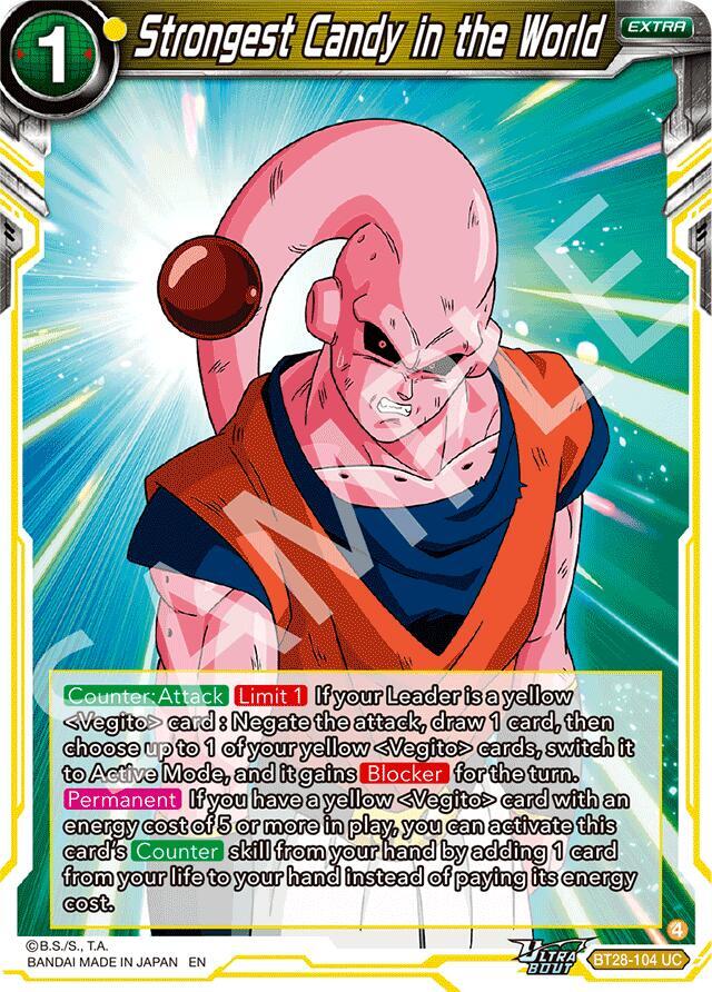 Dragon Ball Super CCG Prismatic Clash Strongest Candy in the World BT28-104 Uncommon Near Mint Foil